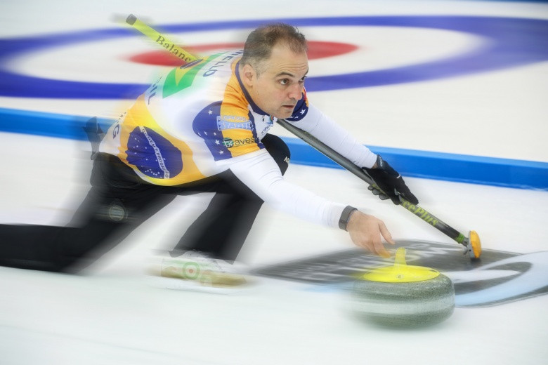 Brazil secured a historic first win at the World Mixed Curling Championships ©WCF