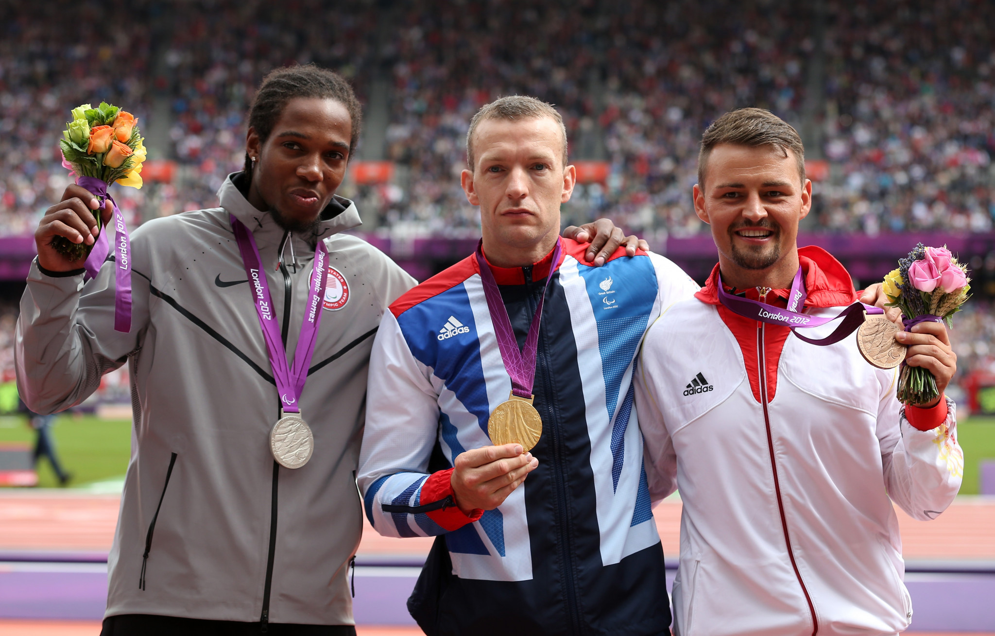 Shaquille Vance, left, won a silver medal at the London 2012 Paralympic Games ©Getty Images