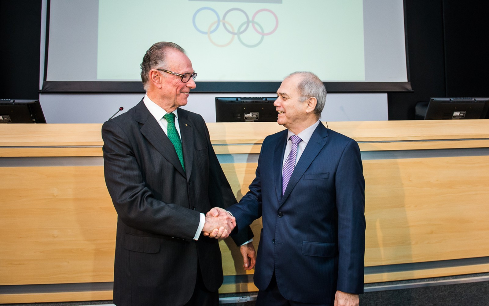 Paulo Wanderley, right, was elected as vice-president of the Brazilian Olympic Committee in April when Carlos Nuzman, left, was appointed for another spell as President ©COB