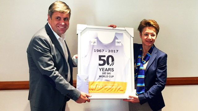 Longines presented with special bib to mark 50th anniversary of Alpine Ski World Cup