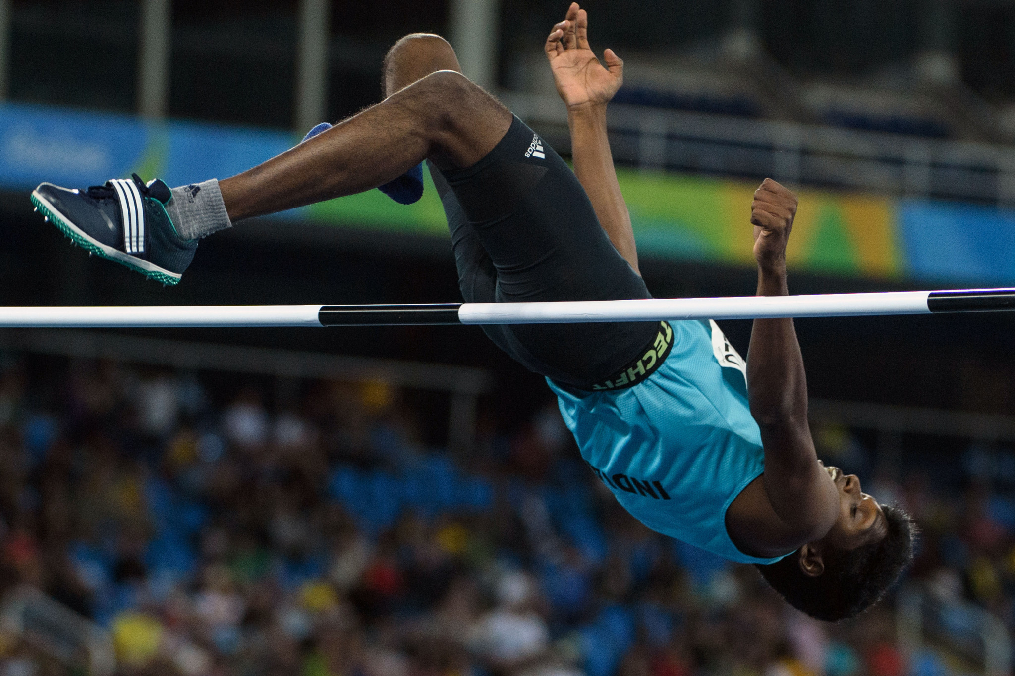 Mariyappan Thangavelu won the men's high jump T42 gold medal at the Rio 2016 Paralympic Games ©Getty Images