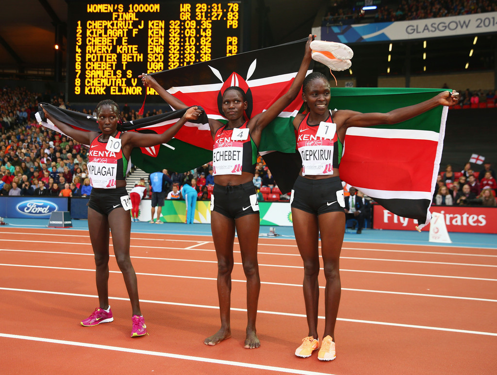 Kenya won 25 Commonwealth Games medals at Glasgow 2014, including all three in the women's 10,000 metres ©Getty Images