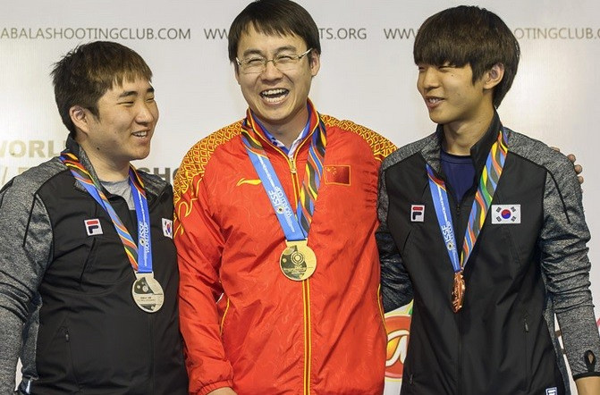 China claimed two gold medals on the fourth day of the ISSF World Cup in Gabala ©ISSF