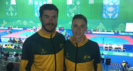 Adam Meyers, left, and Will Alonczenko feel that the Australian Taekwondo Championships in Bendigo greatly benefited them in their goals of getting to Tokyo 2020 ©Australian Olympic Committee