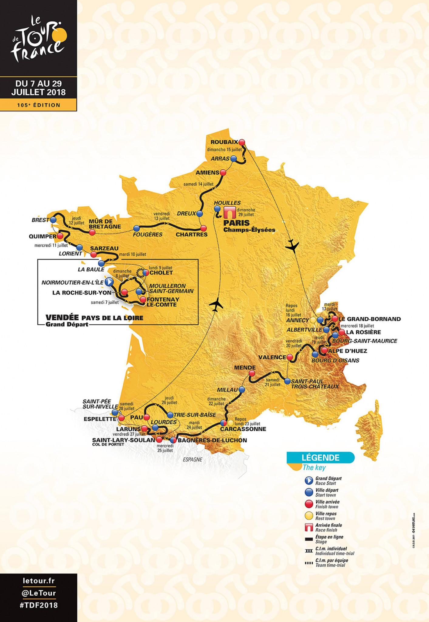 The Tour de France 2018 route has been unveiled by organisers ©TDF