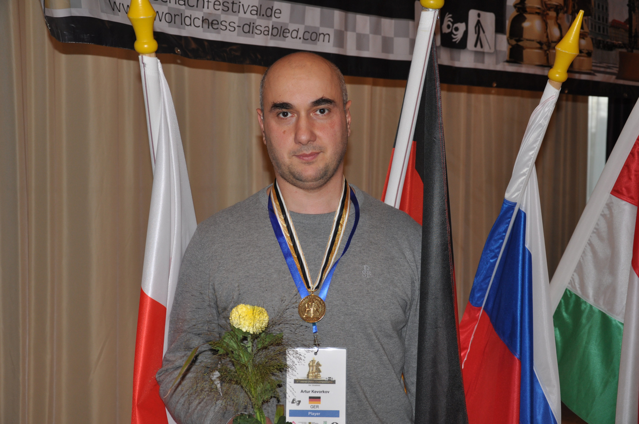 Germany's Artur Kevorkov was the top-ranked deaf player ©World Chess Championship for the Disabled