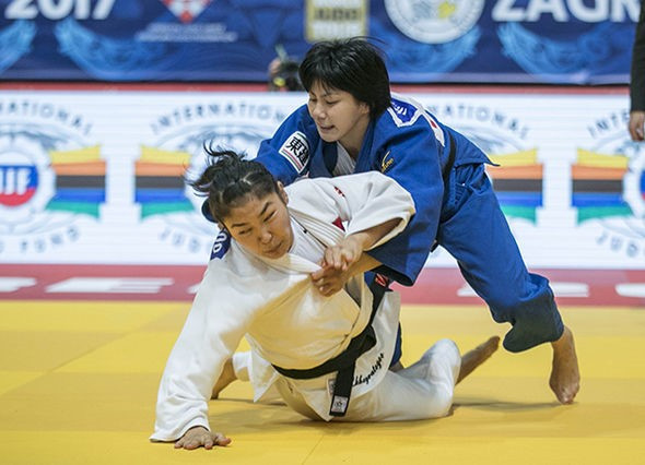 Japan's Haruka Funakubo successfully retained her women's under 57kg title ©IJF