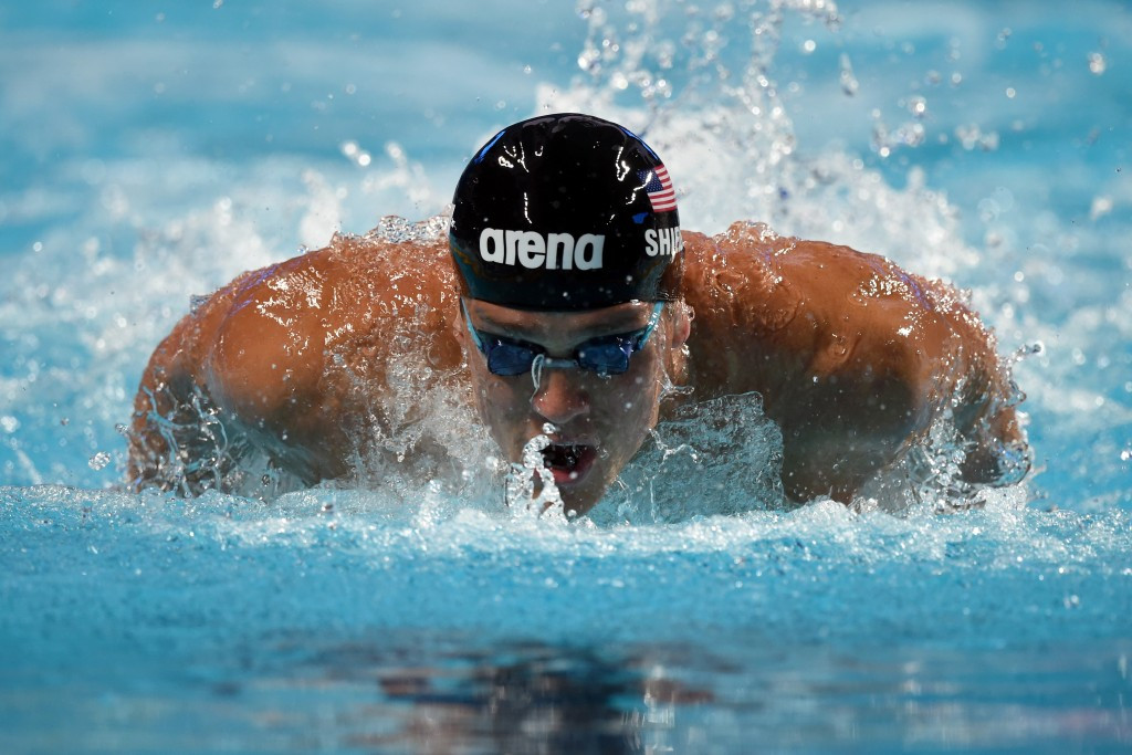 Tom Shields beat Chad Le Clos in the 100m butterfly final in Moscow ©Getty Images