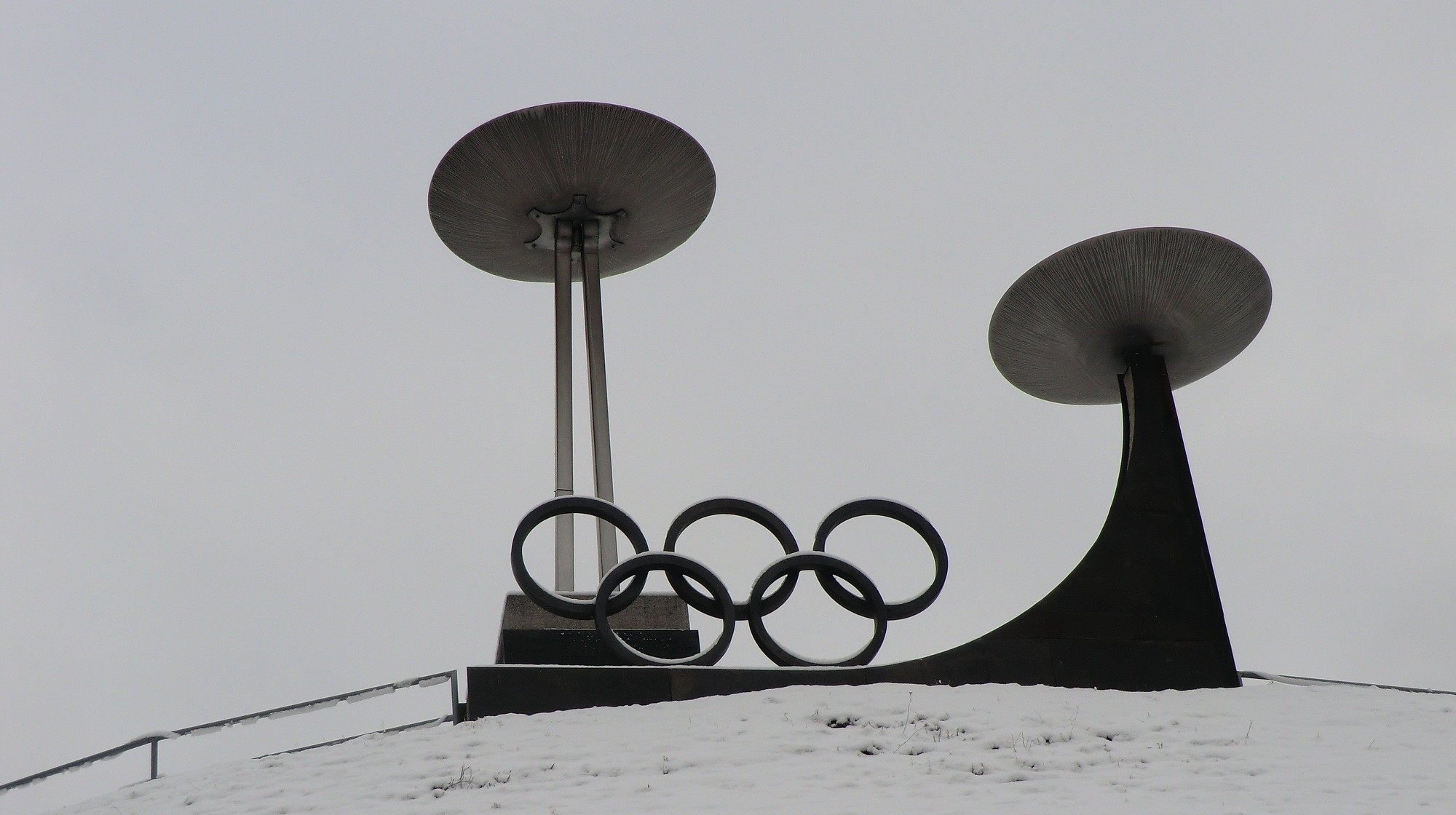 The Olympic cauldrons for 1964 and 1976 at Innsbruck ©Philip Barker