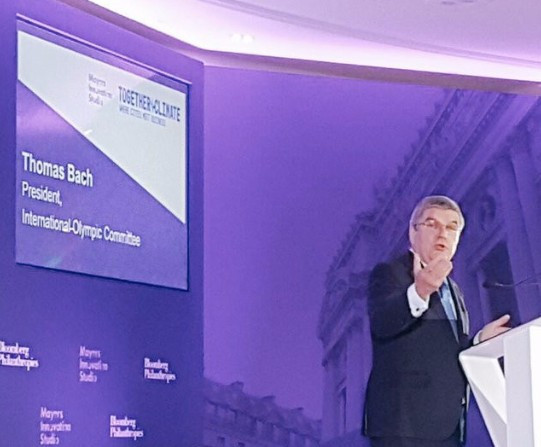 IOC President Thomas Bach addressed C40 Cities Climate Leadership Group ©Twitter