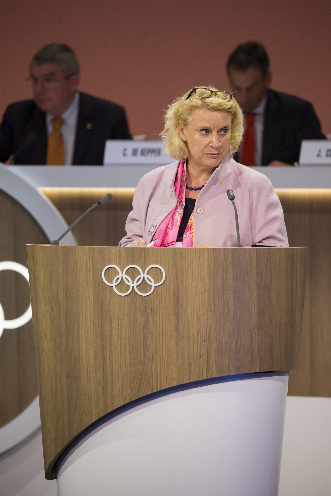 IOC chief ethics and compliance officer Päquerette Girard Zappelli gave an update to the IOC Session in Lima last month on the progress of the Schmid Commission ©IOC