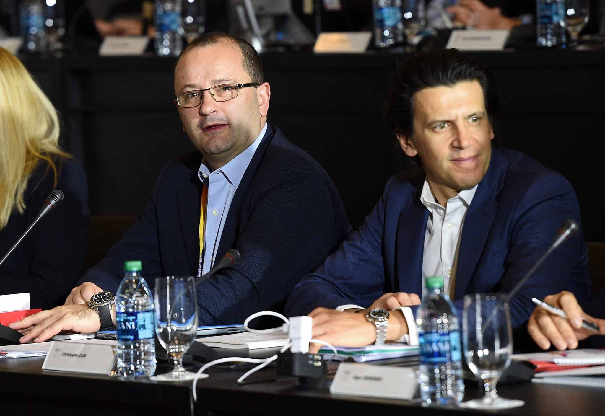 Senior IOC official Christophe Dubi, right, recently claimed as much as $500 million could be saved through the organisation's Winter Games management reforms ©Getty Images
