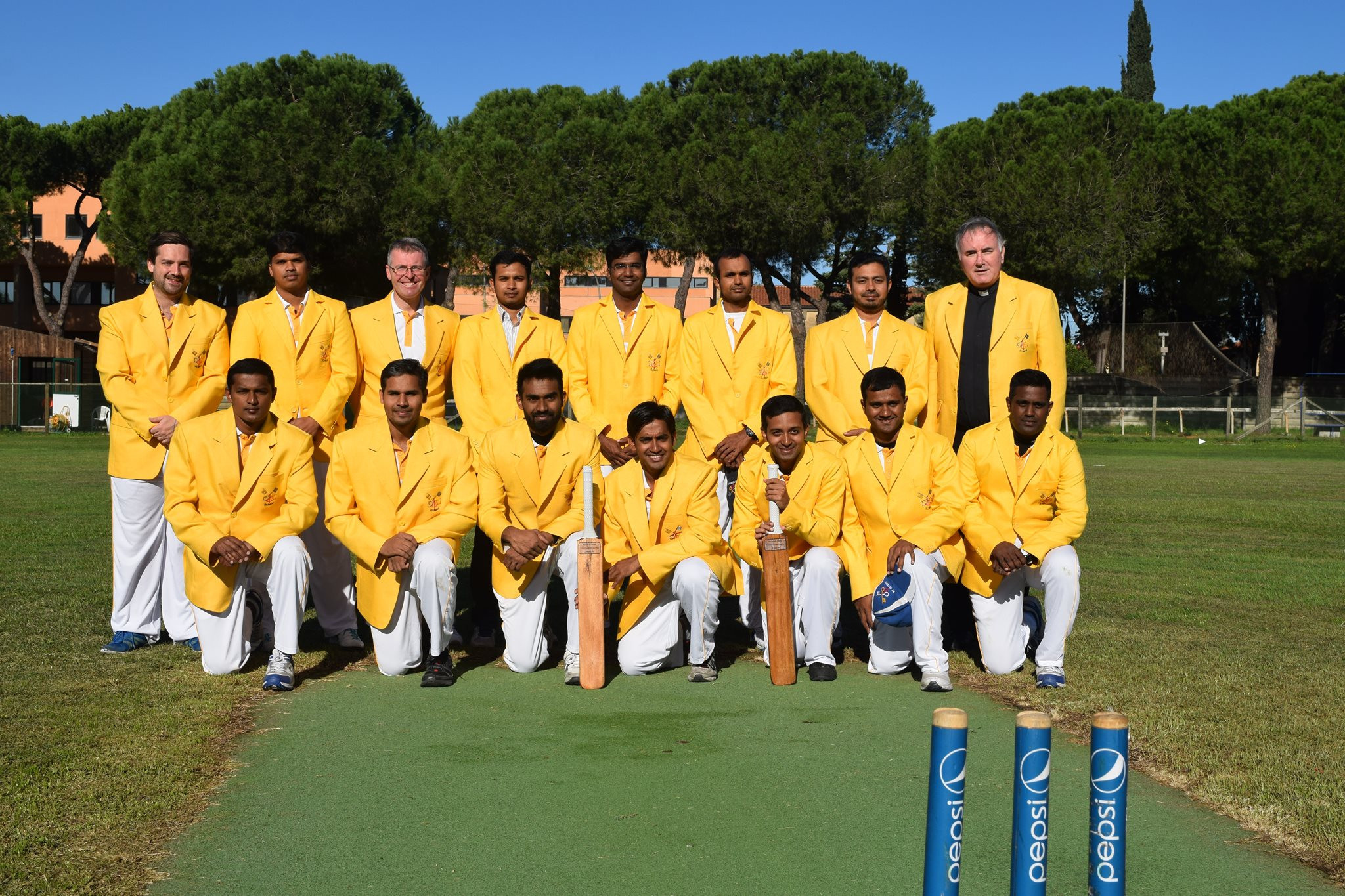 Members and supporters of St Peter's XI, the Vatican's cricket club ©St Peter's XI