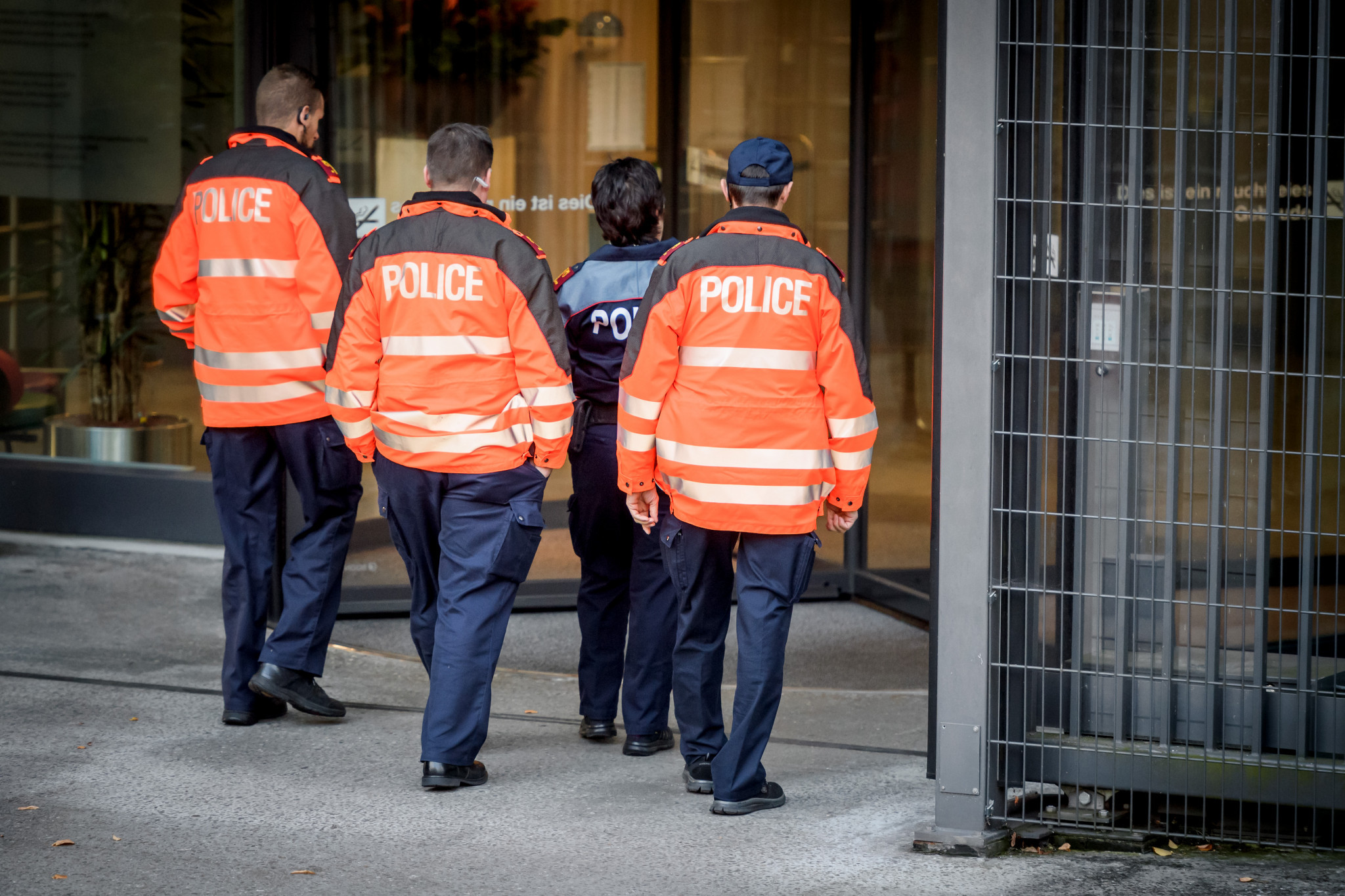 Police officers enter the office of the Swiss Attorney General during today's hearing ©Getty Images