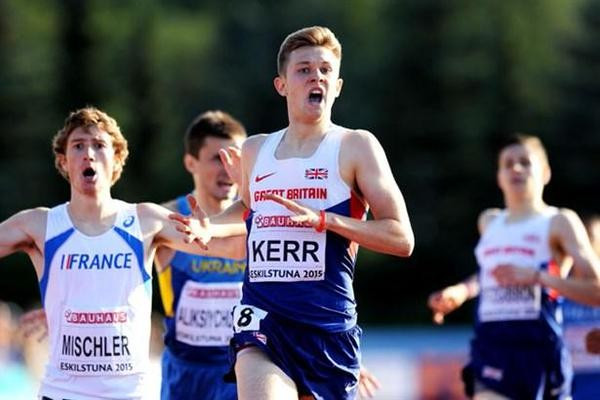 British athletes competing in shirts with Union flags at last month's European Junior Championships, tweeted by Katharine Merry