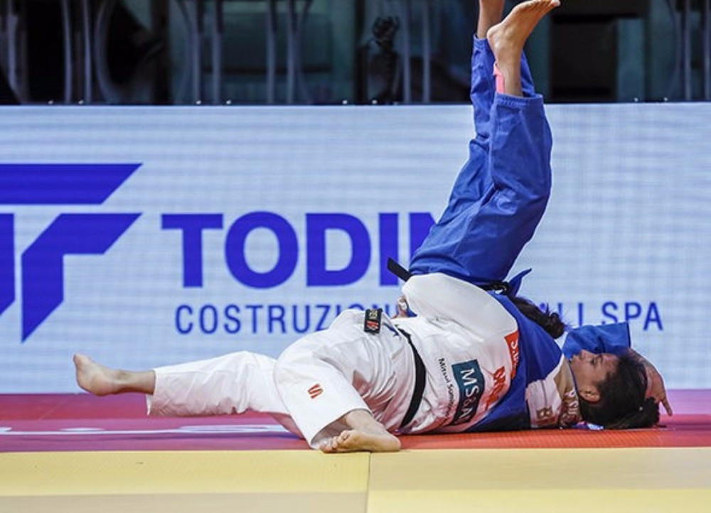 Mongolia’s world champion Sumiya Dorjsuren triumphed in the women's under 57kg final ©IJF