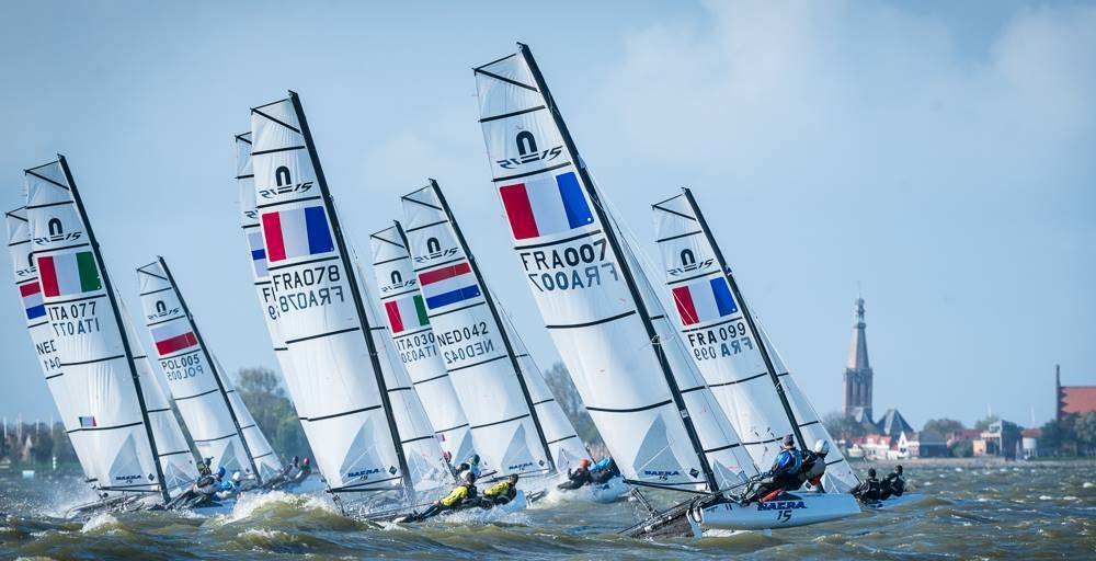 A total of 28 teams from 13 countries competed at the Nacra 15 Youth Olympic qualifying event in Medemblik ©Laurens Morel - Salty Colours