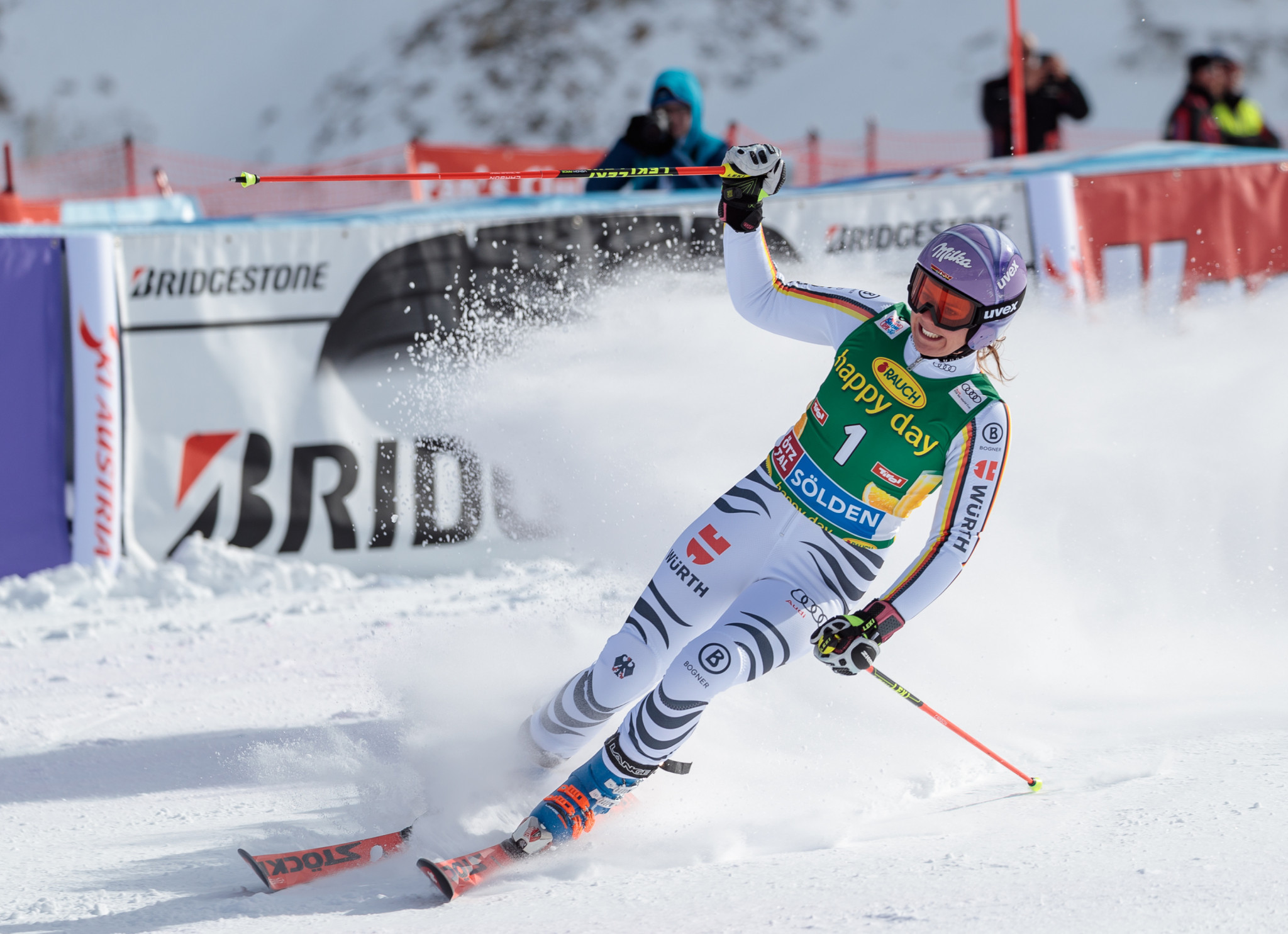 Germany’s Viktoria Rebensburg fought back from a mistake in her first run to win the season-opening giant slalom race at the FIS Alpine Skiing World Cup in Soelden in Austria ©Getty Images