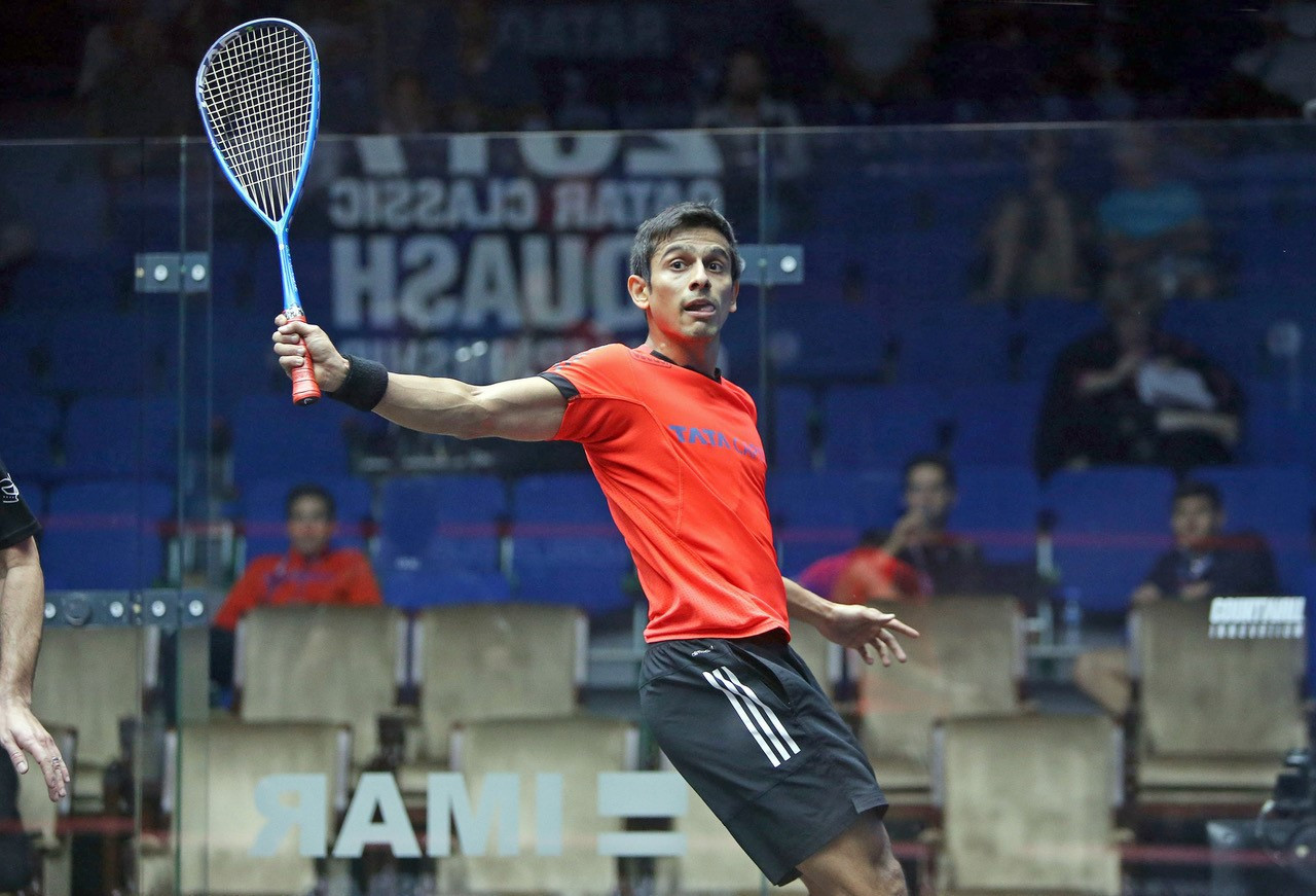 Indian number one Saurav Ghosal upset England's Daryl Selby in the first round ©PSA