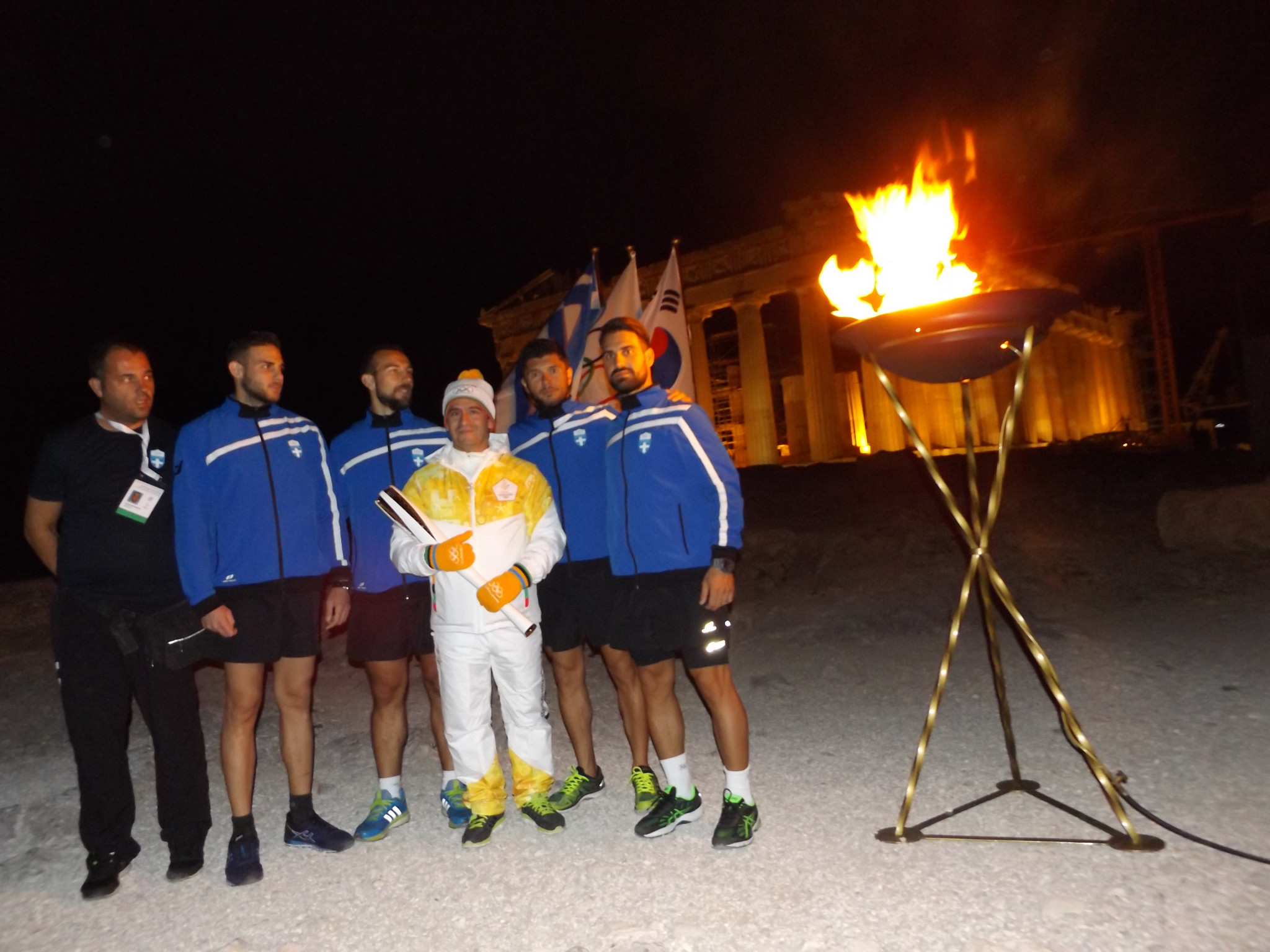 Olympic flame burns at the Parthenon as prepares for handover to Pyeongchang 2018