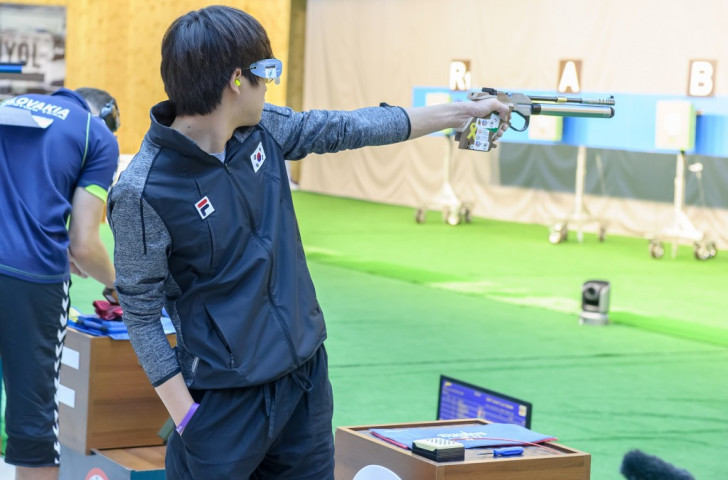 South Korea’s Kim Cheongyong won gold in the men's 10m air pistol final