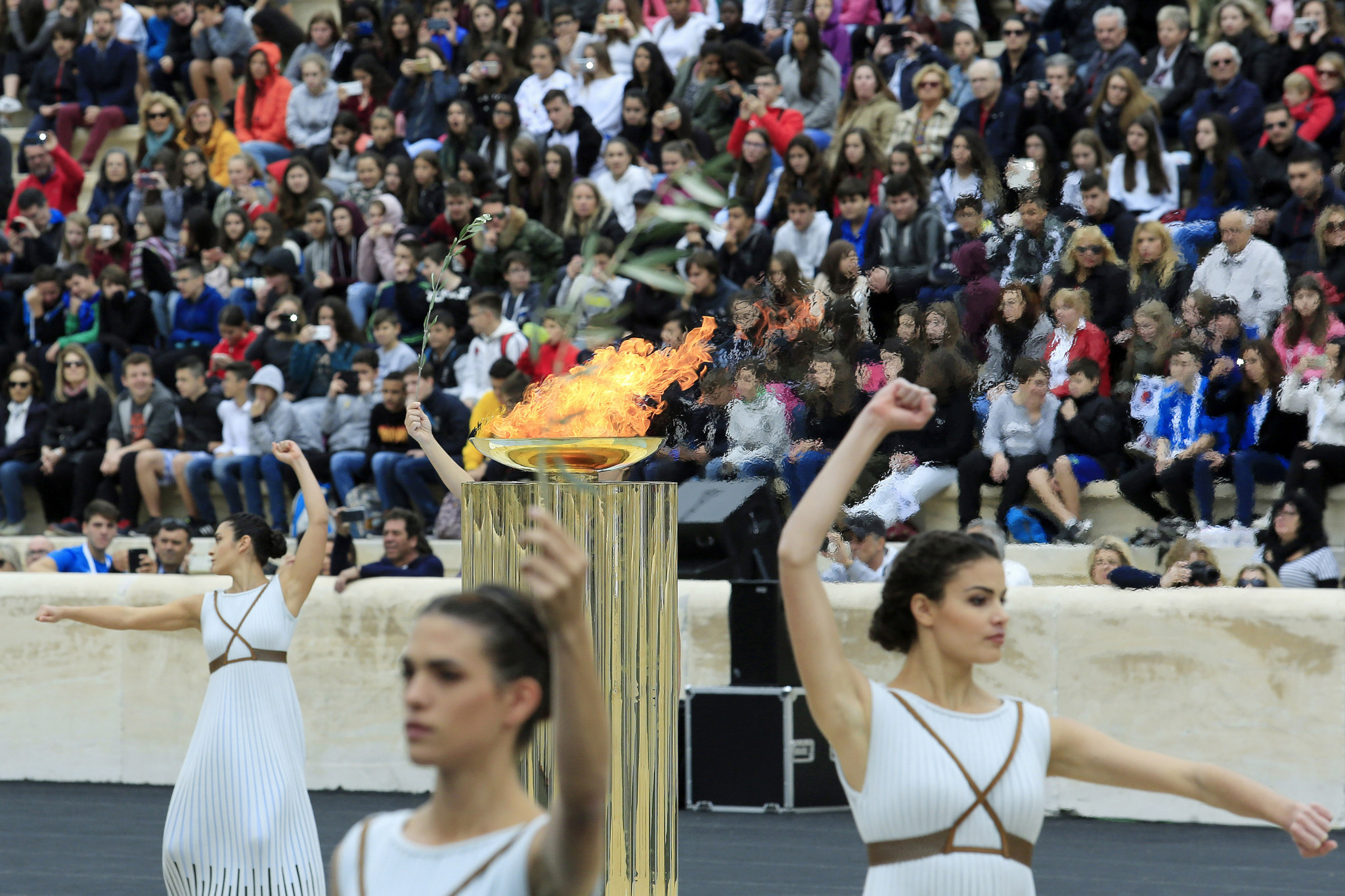‘’Let Everyone Shine’’ The 2018 torch song made its Olympic and international debut in the historic Panathinaiko Stadium in Athens ©Getty Images