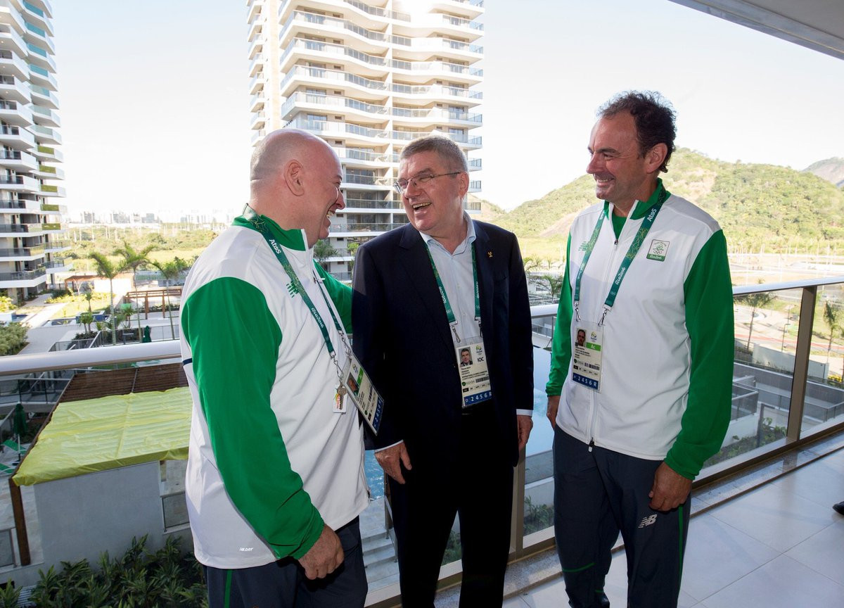 Stephen Martin, right, was Ireland's Chef de Mission at Rio 2016 and later had to surrender his passport following the ticket scandal involving OCI President Patrick Hickey ©Twitter