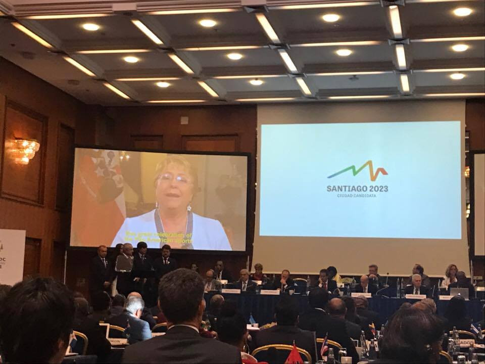 Chilean President Michelle Bachelet vowed Government support for the Games ©ITG