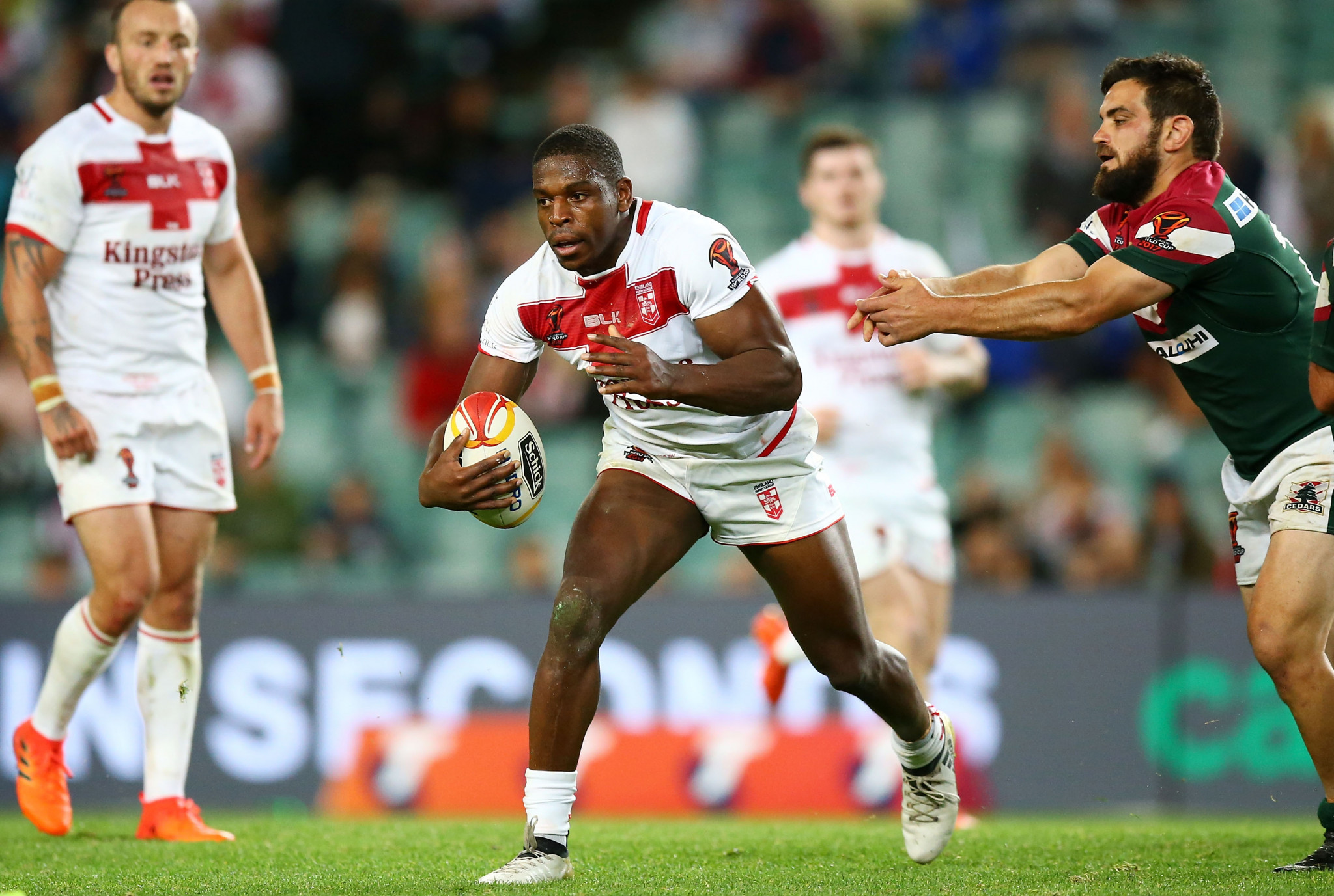  Jermaine McGillvary has been accused of biting by Lebanon's captain Robbie Farah at today's World Cup clash in Sydney ©Getty Images
