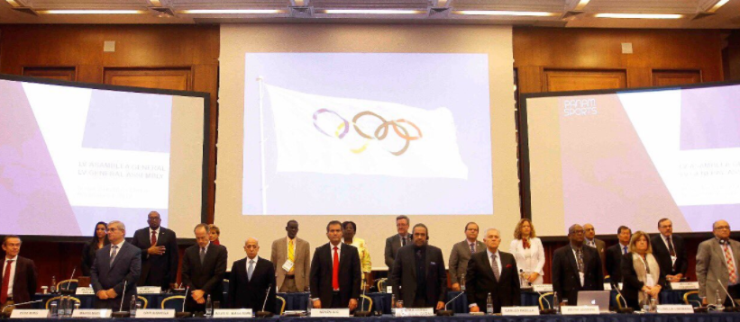 PanAmSports officials during today's General Assembly meeting ©ITG