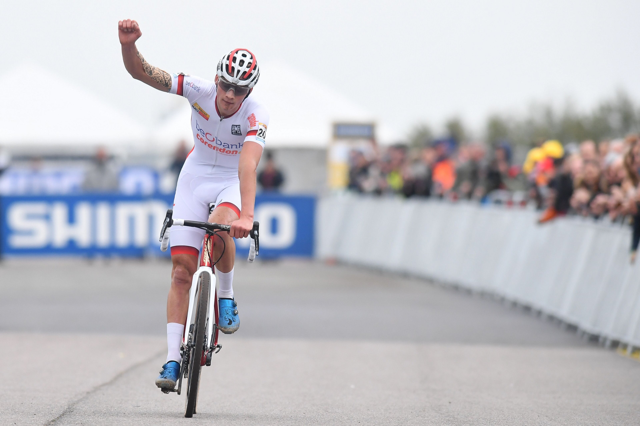 Mathieu van der Poel continued his fine recent form by winning the men's race ©Getty Images