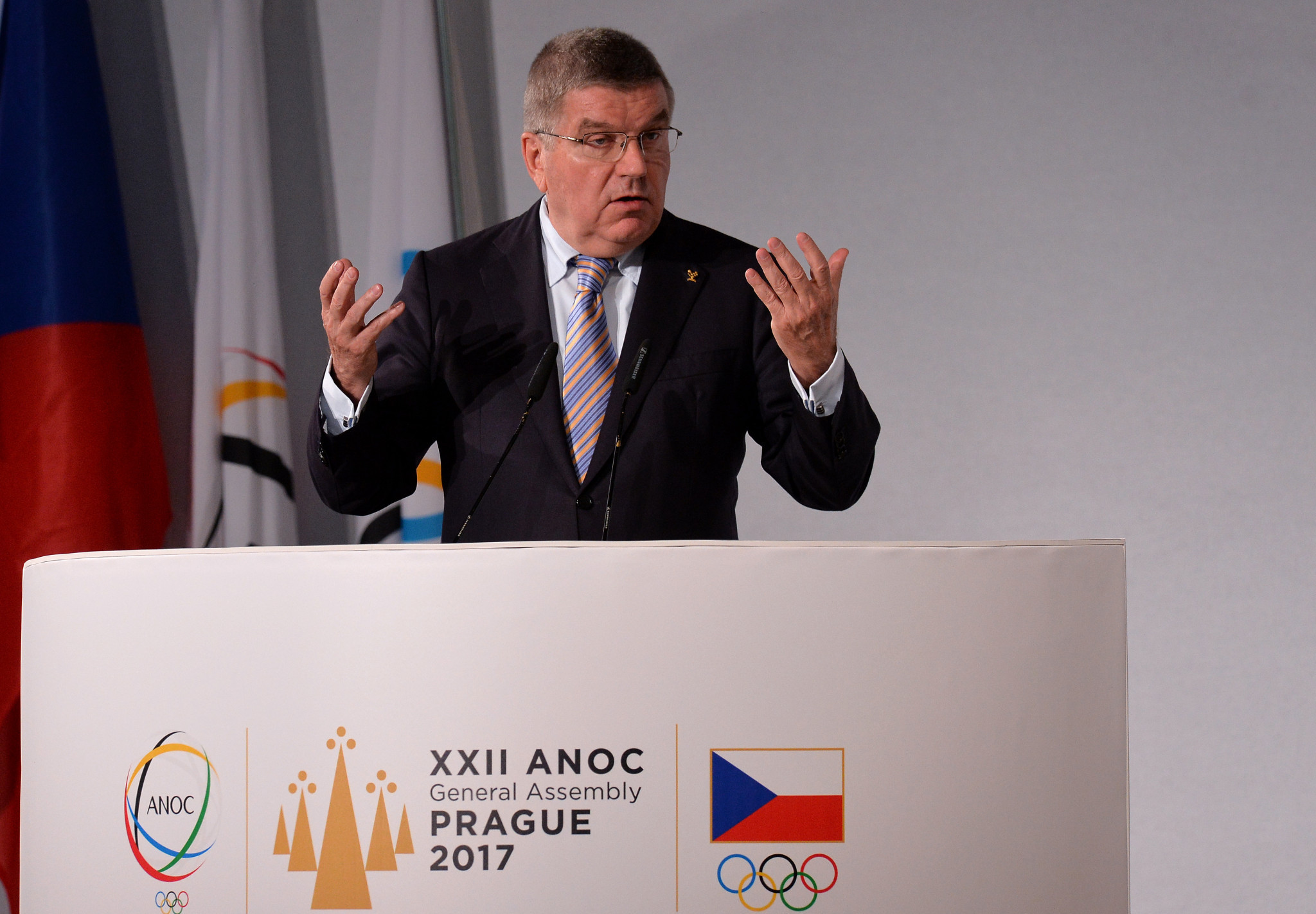 IOC President Thomas Bach pictured speaking at the ANOC General Assembly ©Getty Images