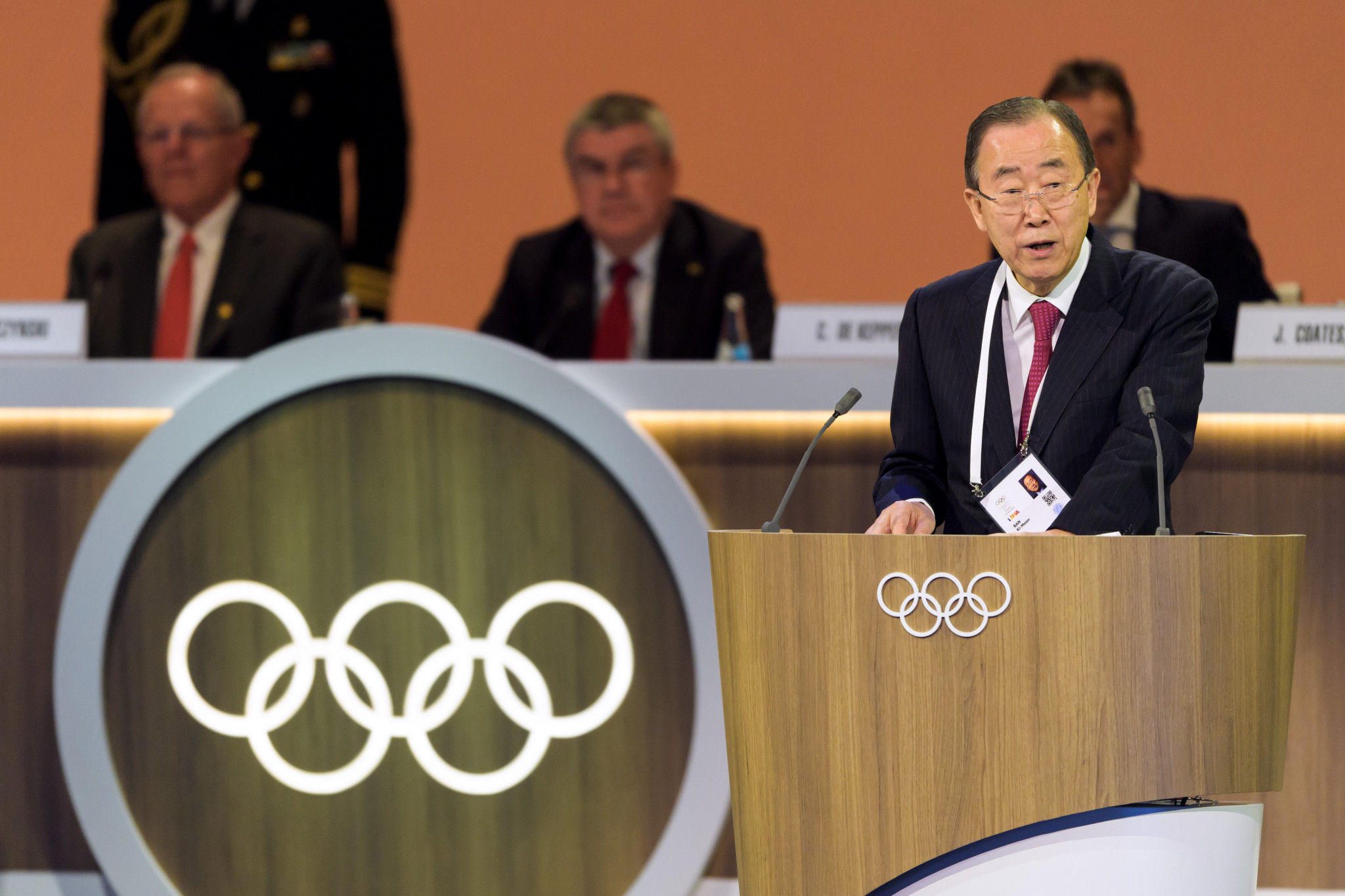 Ban Ki-moon chaired a first meeting of the IOC Ethics Commission today in Lausanne ©Getty Images