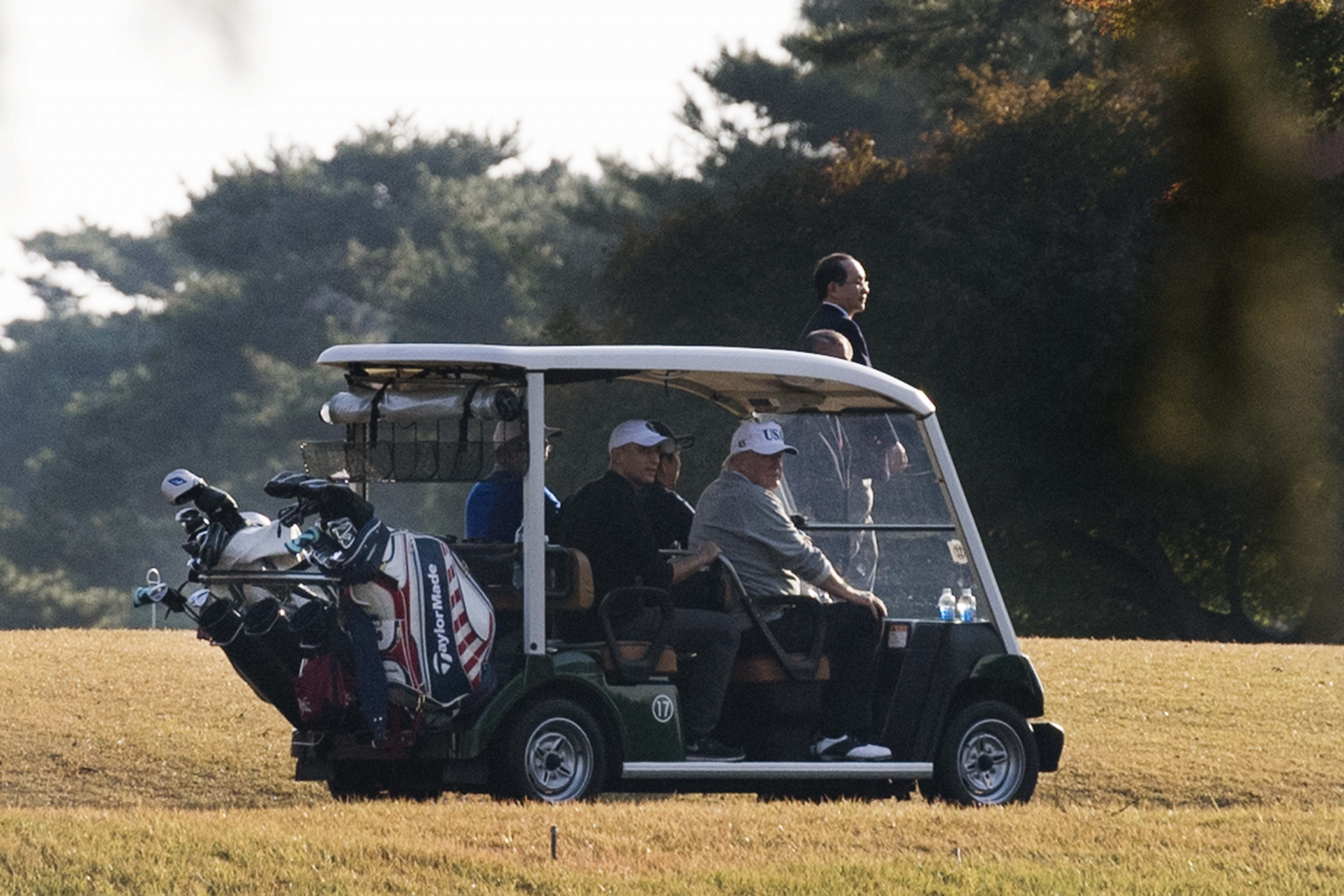 Trump and Abe play round of golf on controversial course set to host Tokyo 2020 tournament