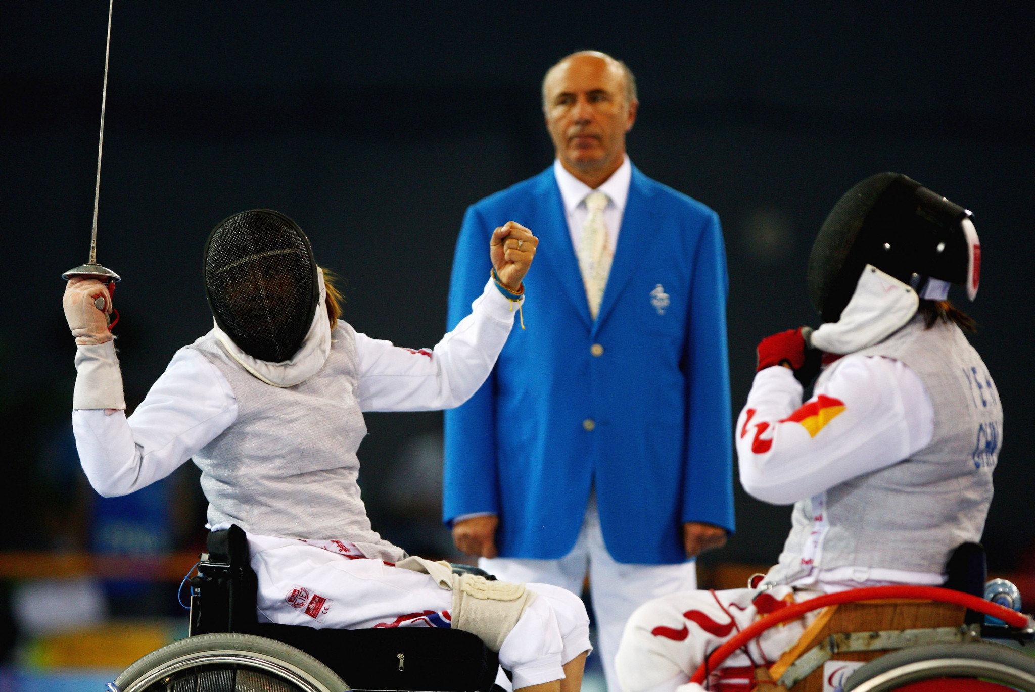 Rio 2016 silver medallist Saysunee Jana, left, was beaten by Russia's Viktoria Boykova in the women's épée 