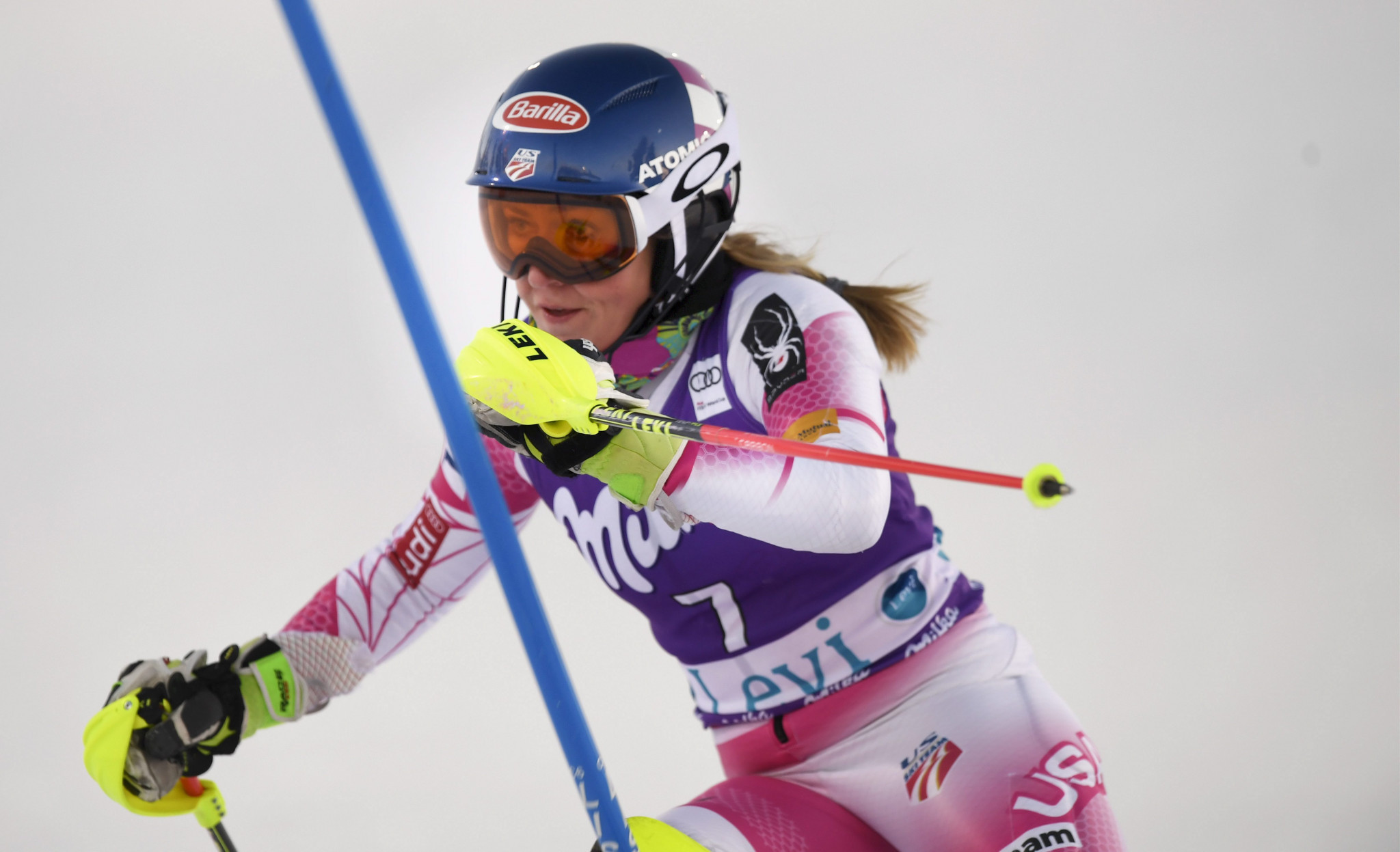 Mikaela Shiffrin won the women's slalom event last year in Levi ©Getty Images