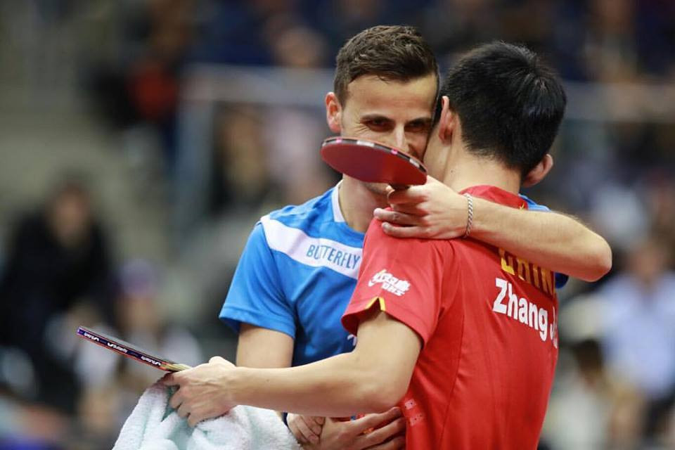 Tiago Apolonia dumped Zhang Jike out of the German Open today ©ITTF