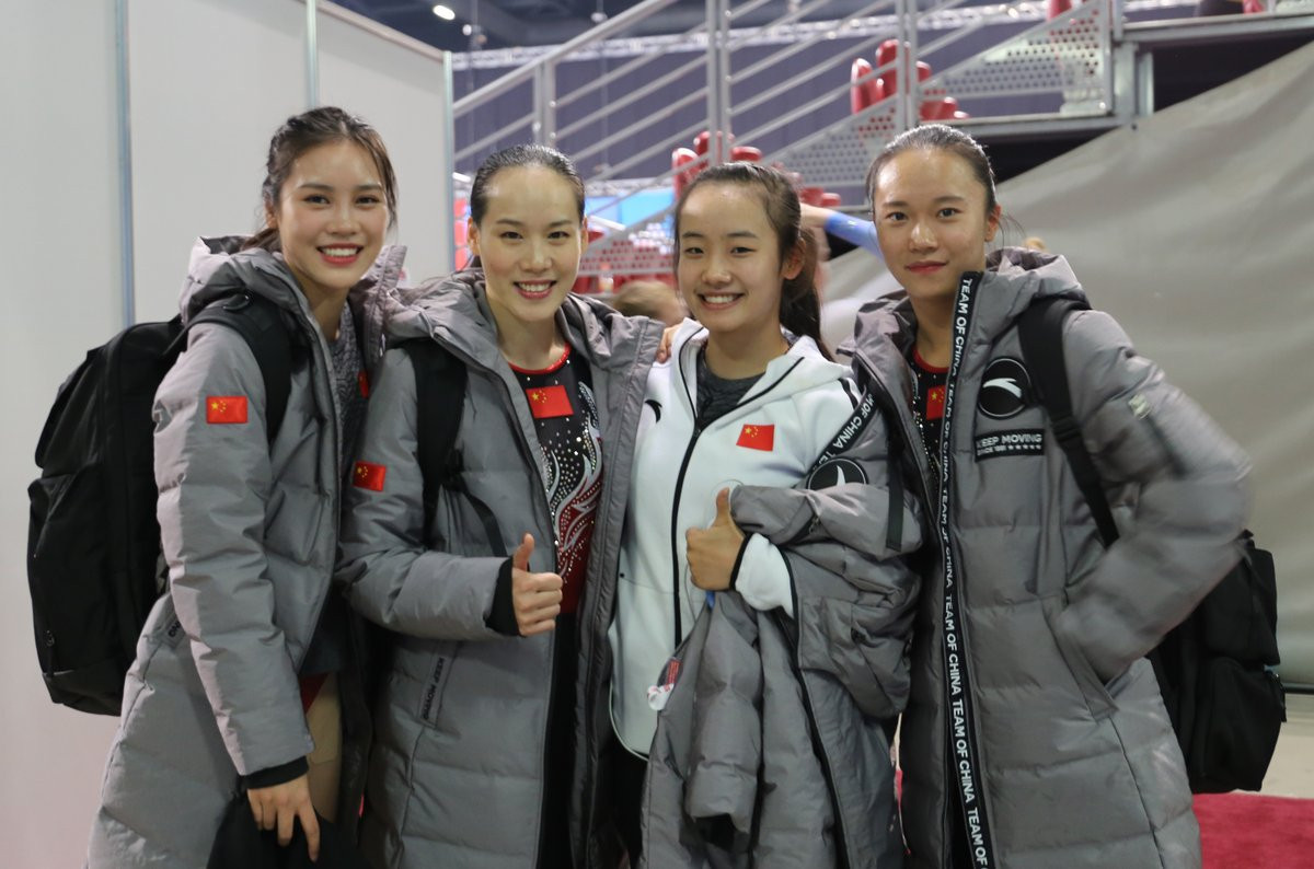 China's women secured their sixth title since 2005 with another commanding display in the team trampoline event ©FIG