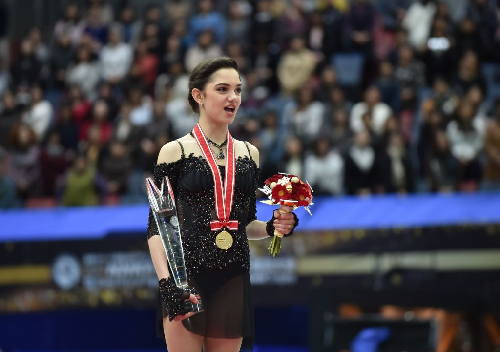 World champion Evgenia Medvedeva of Russia recovered from an early set-back to win the women’s gold medal at the ISU Grand Prix of Figure Skating event in Osaka ©ISU