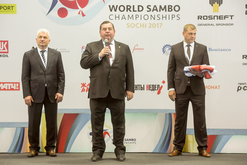 International Sambo Federation President Vasily Shestakov officially declared the 2017 World Championships closed ©FIAS