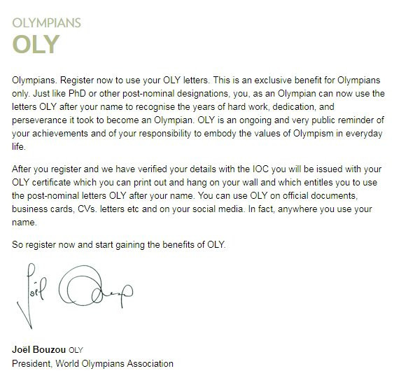 A letter sent by WOA President Joël Bouzou explaining the new accolade ©WOA