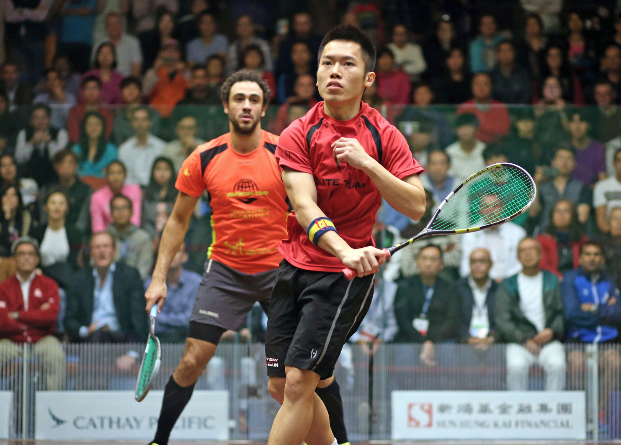 Wildcard entry Leo Au recorded one of the biggest shocks in the history of the Professional Squash Association Hong Kong Open ©PSA