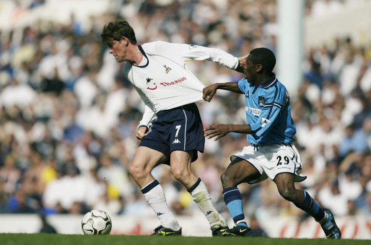 Often brilliant, often absent - Tottenham's Darren Anderton (left) pictured in 2003, by which time he had earned 30 England caps but also the nickname 
