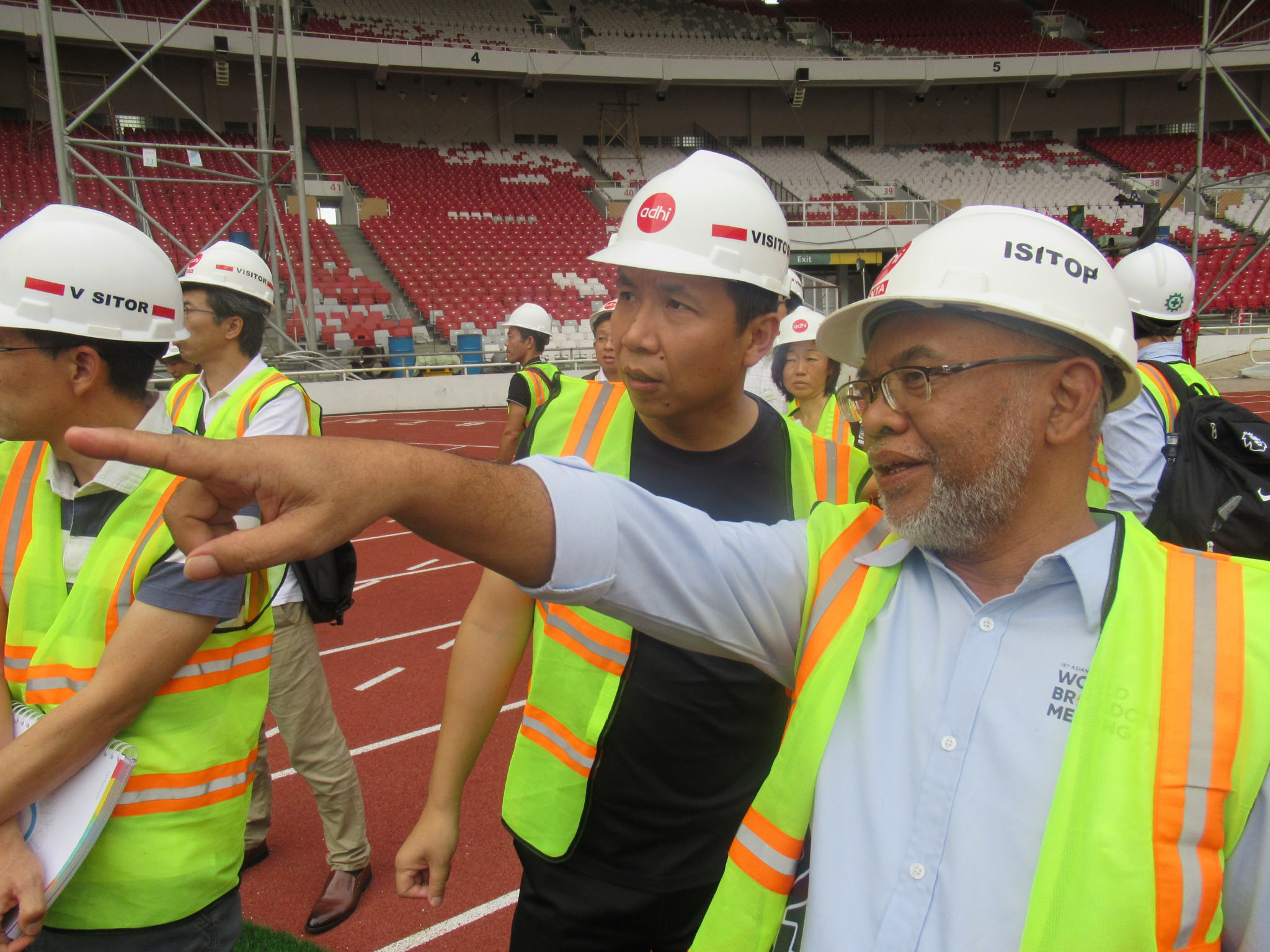 Broadcasters visited the Gelora Bung Karno main stadium in Jakarta ©OCA