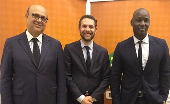 Amr Fahmy, centre, has been appointed as the CAF general secretary ©CAF