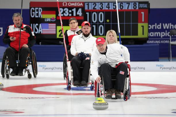 United States select Paralympic wheelchair curlers