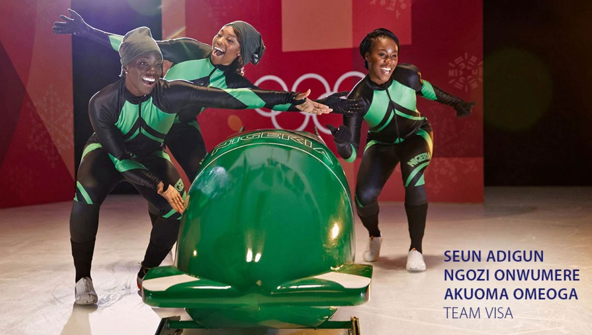 Nigerian women's bobsleigh team joins Team Visa as part of Pyeongchang 2018 bid