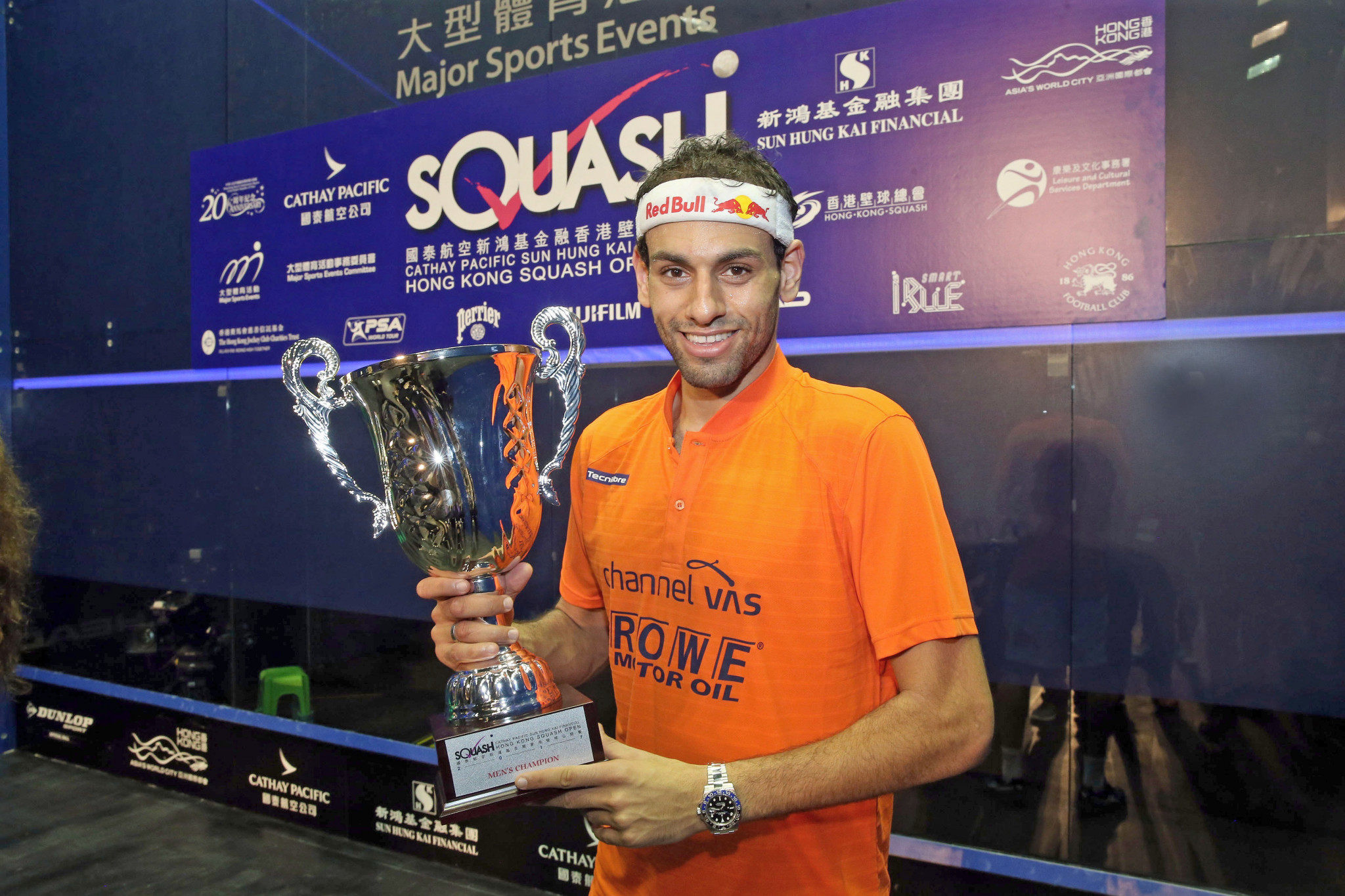 Egypt's Mohamed Elshorbagy captured his third successive PSA World Tour title with victory at the Hong Kong Open ©PSA