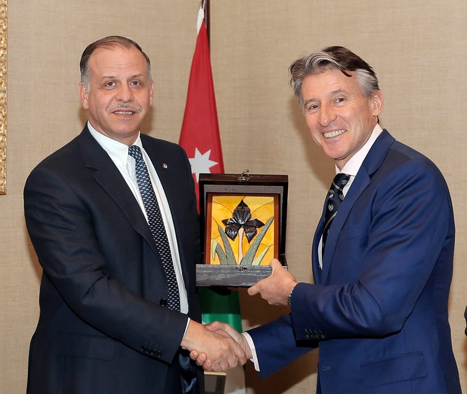 Coe meets with Jordan Olympic Committee President during visit to Amman