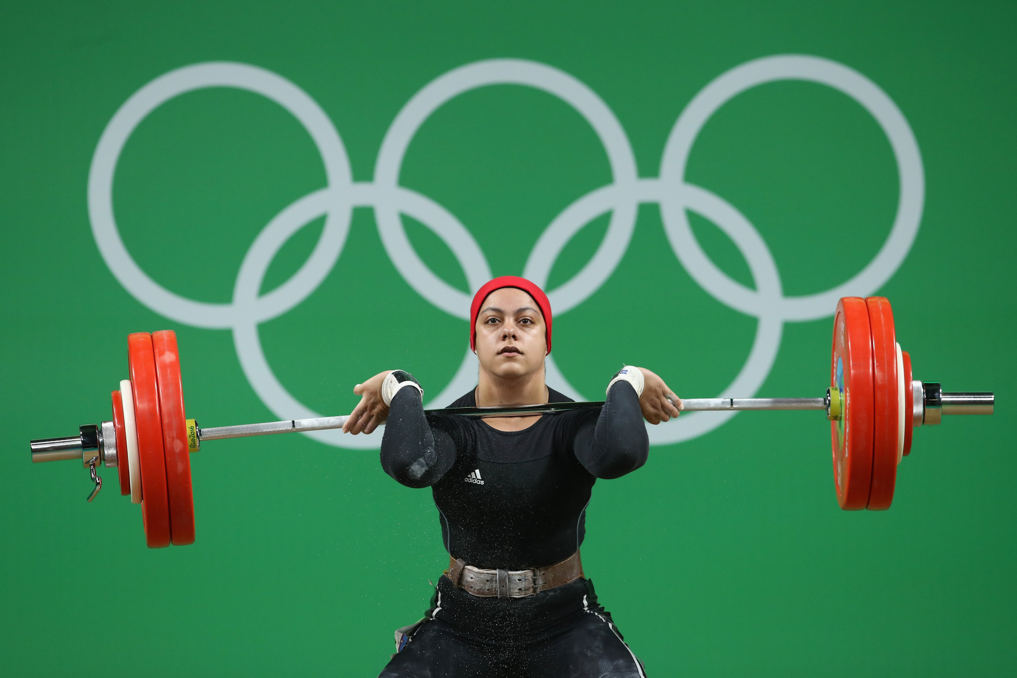 Egypt's Sara Ahmed is the first woman from an Arab country to win an Olympic weightlifting medal ©Getty Images